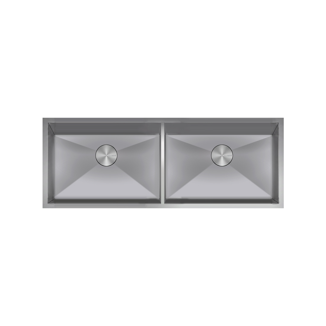 48" Double Bowl  Full Divider Undermount Kitchen Sink