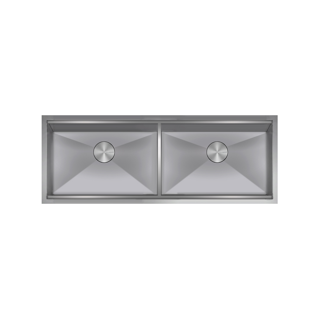 48" Double Bowl  Full Divider Undermount Workstation Kitchen Sink