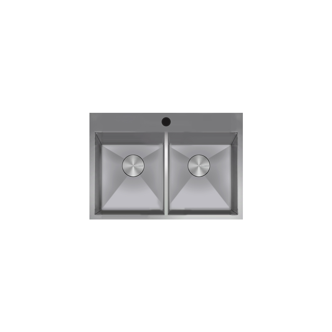 30" Double Bowl  Full Divider Top Mount Kitchen Sink