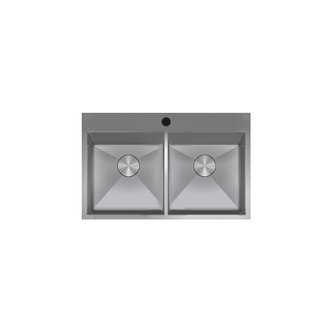 33" Double Bowl  Full Divider Top Mount Kitchen Sink