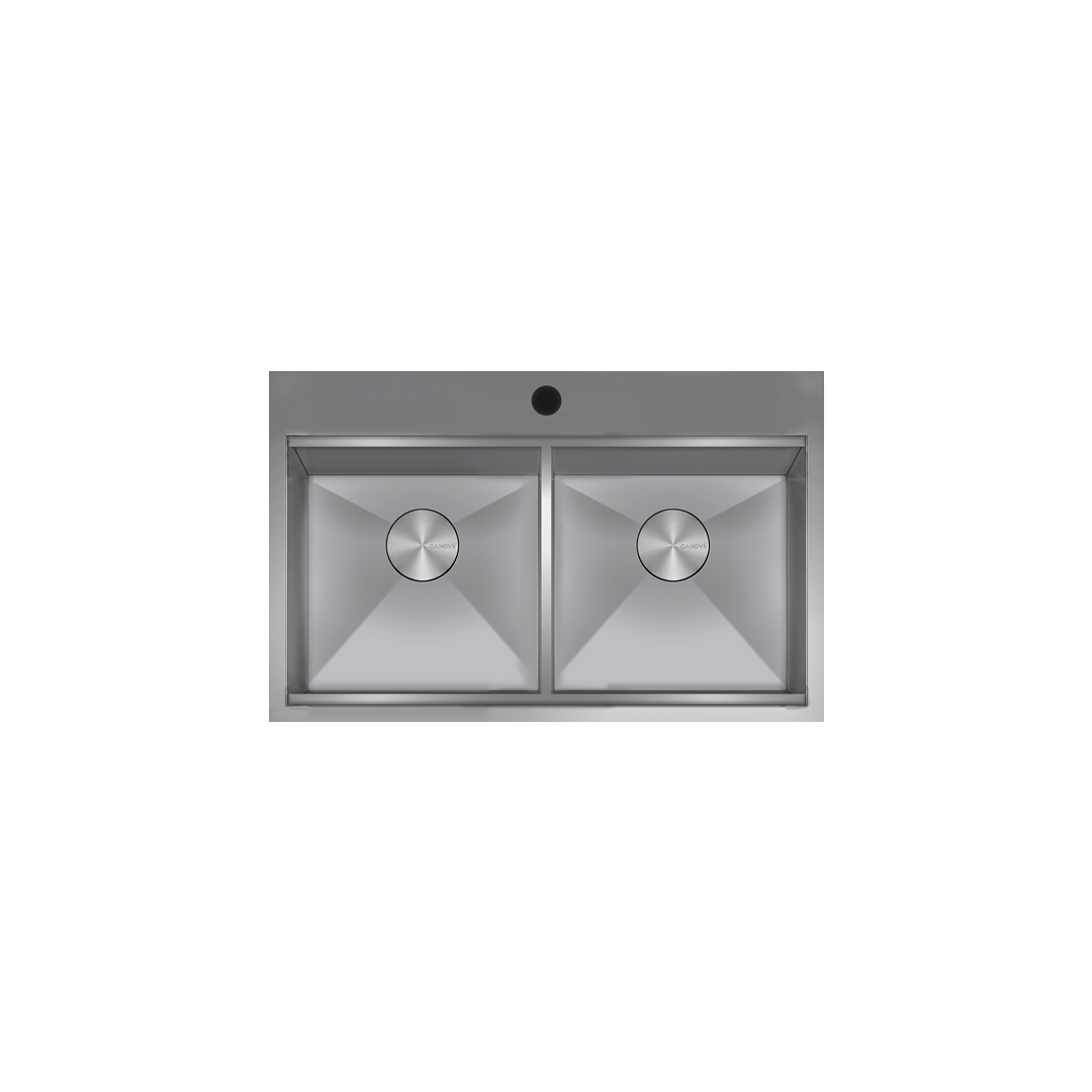 33" Double Bowl  Full Divider Top Mount Workstation Kitchen Sink
