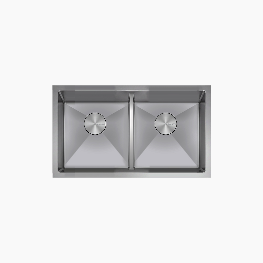 31" 50/50 Double Bowl R10 Low Divider Undermount Kitchen Sink