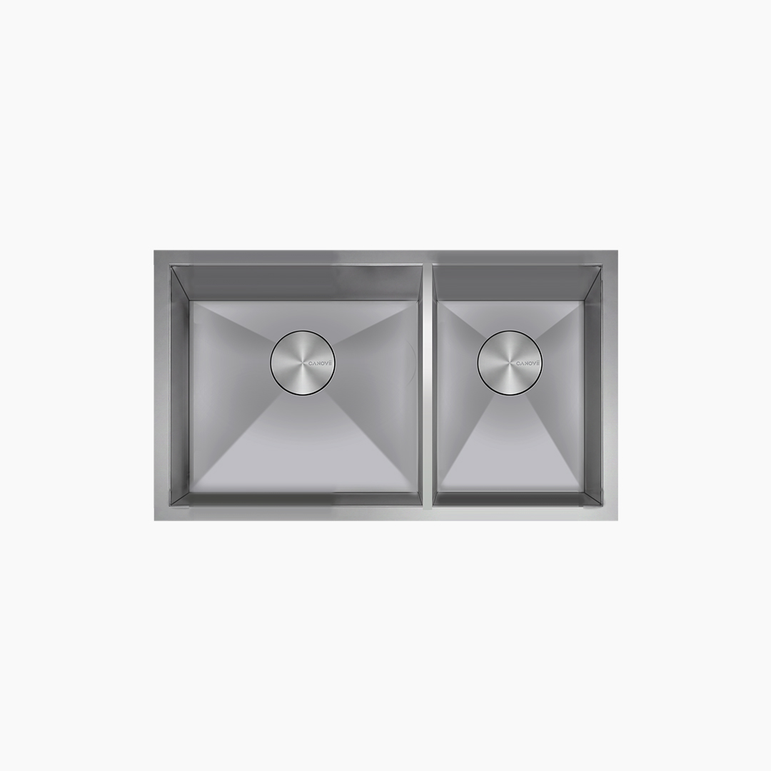 32" 60/40 Double Bowl R0 Full Divider Undermount Kitchen Sink