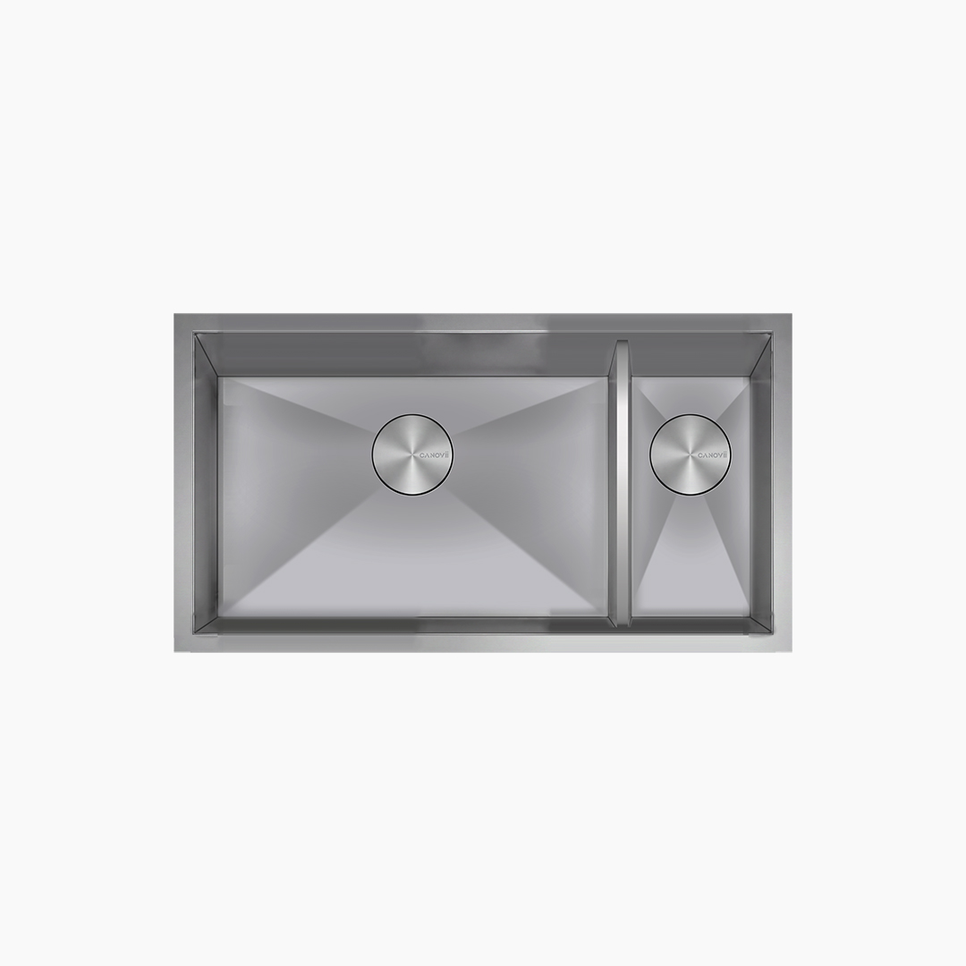 33" 70/30 Double Bowl R0 Full Divider Undermount Kitchen Sink