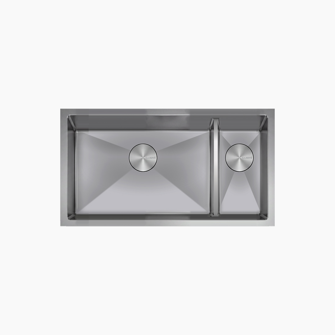 33" 70/30 Double Bowl R10 Full Divider Undermount Kitchen Sink